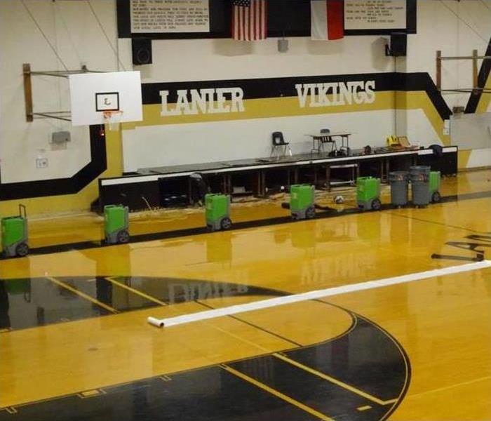 Drying equipment placed on gym